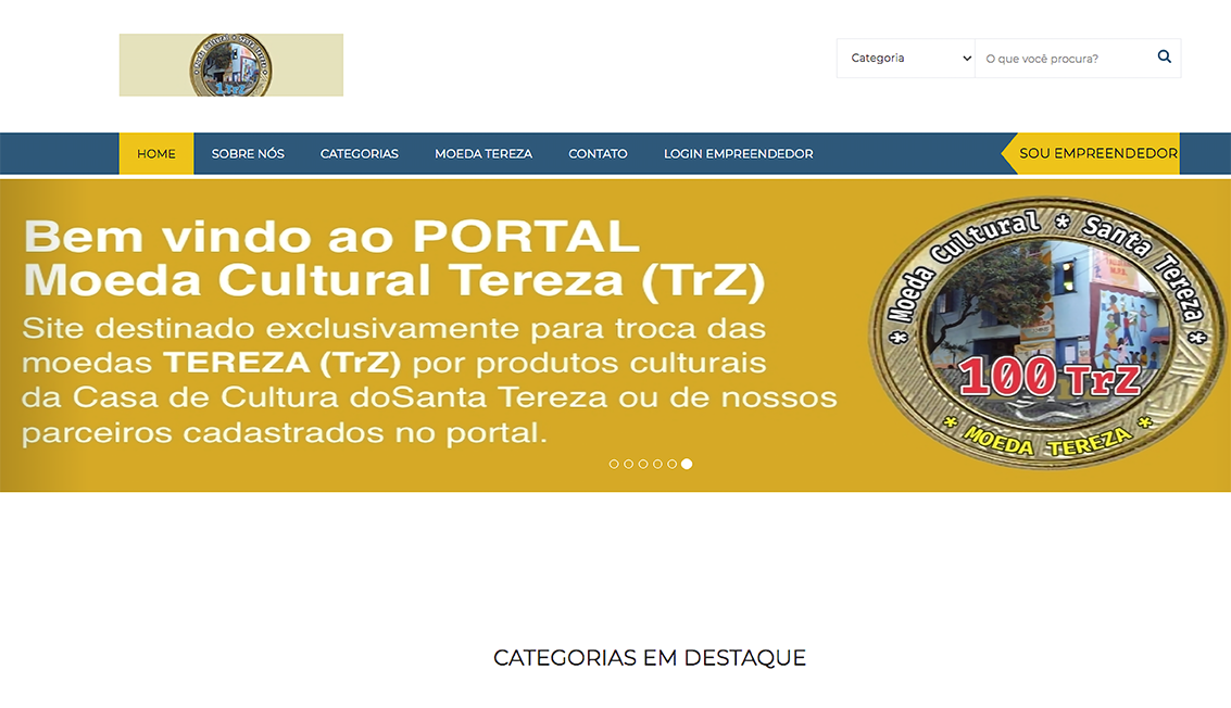 Portal de troca e desconto Moeda Cultural Tereza